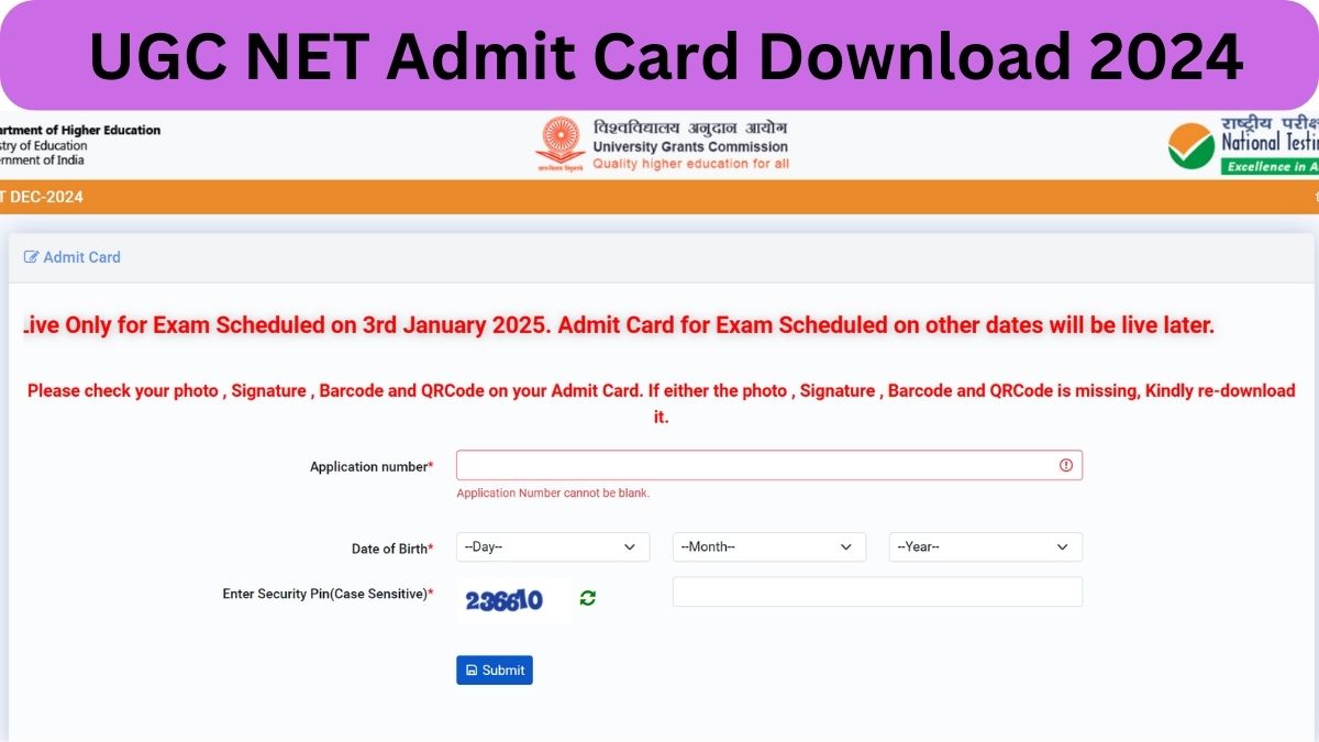 UGC NET Admit Card 2024